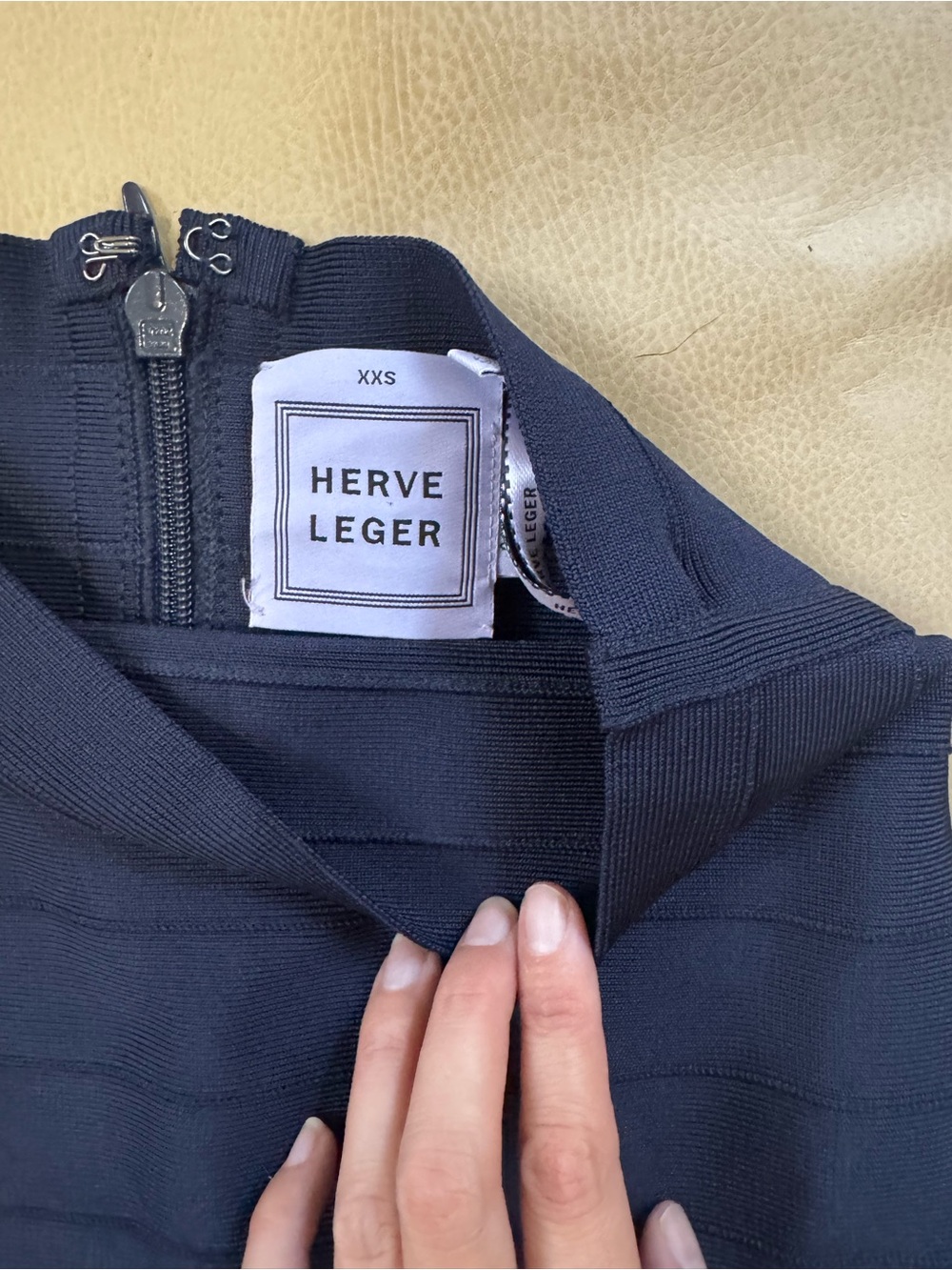 Herve Leger Navy Bandage Skirt